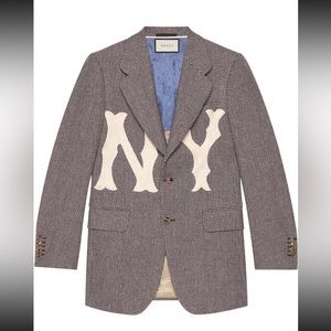 New With Tags Gucci x NY Yankees Wool Tweed Blazer Jacket 48EU/38US $3700.00